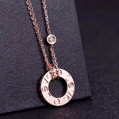 [Violet JW]LOVE NECKLACE 16MM 2 DIAMONDS