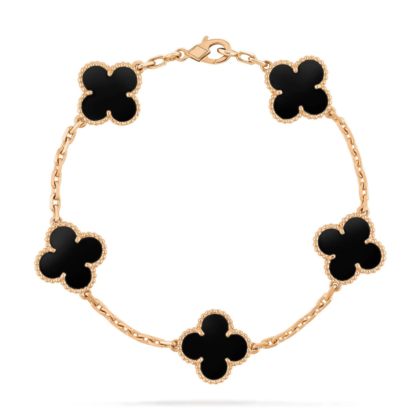 [Violet JW]CLOVER  5 MOTIFS BLACK ONYX BRACELET