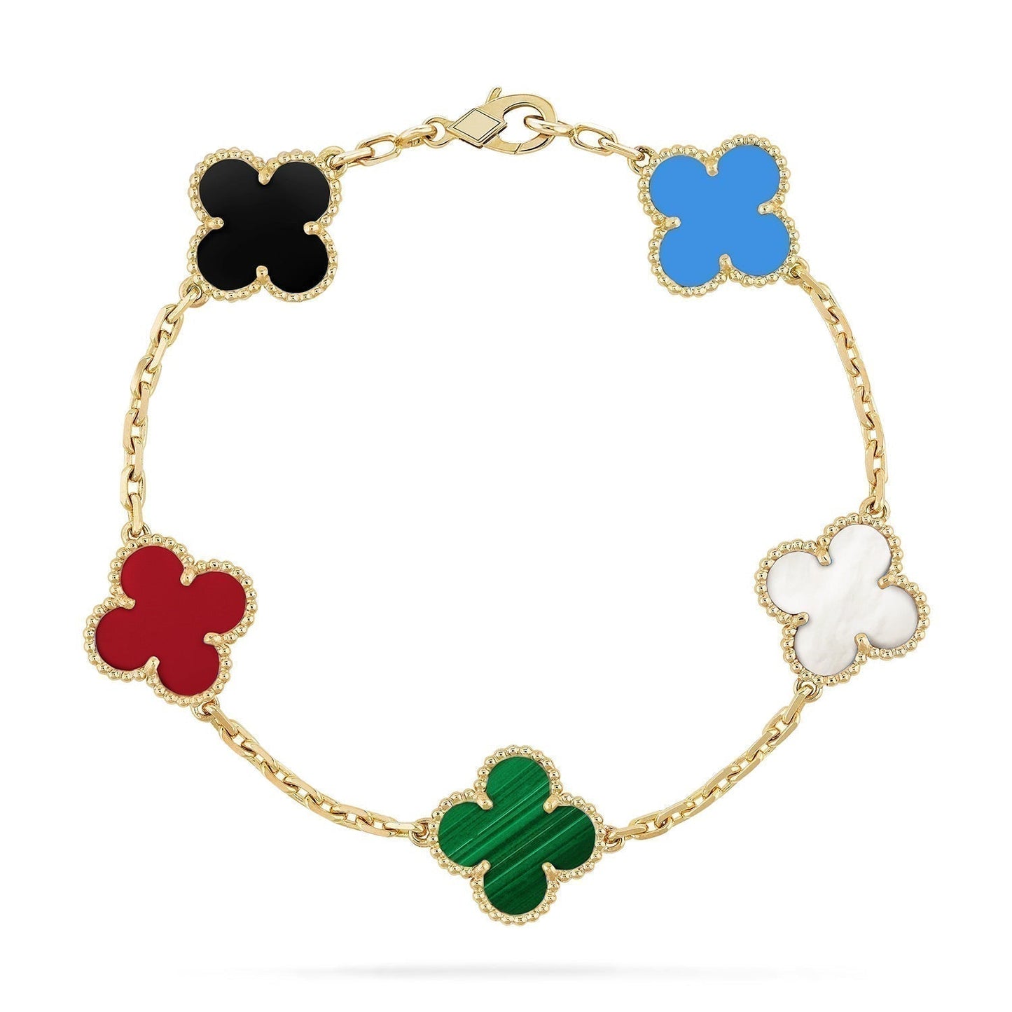 [Violet JW]CLOVER 5 MOTIFS MULTICOLOR  BRACELET