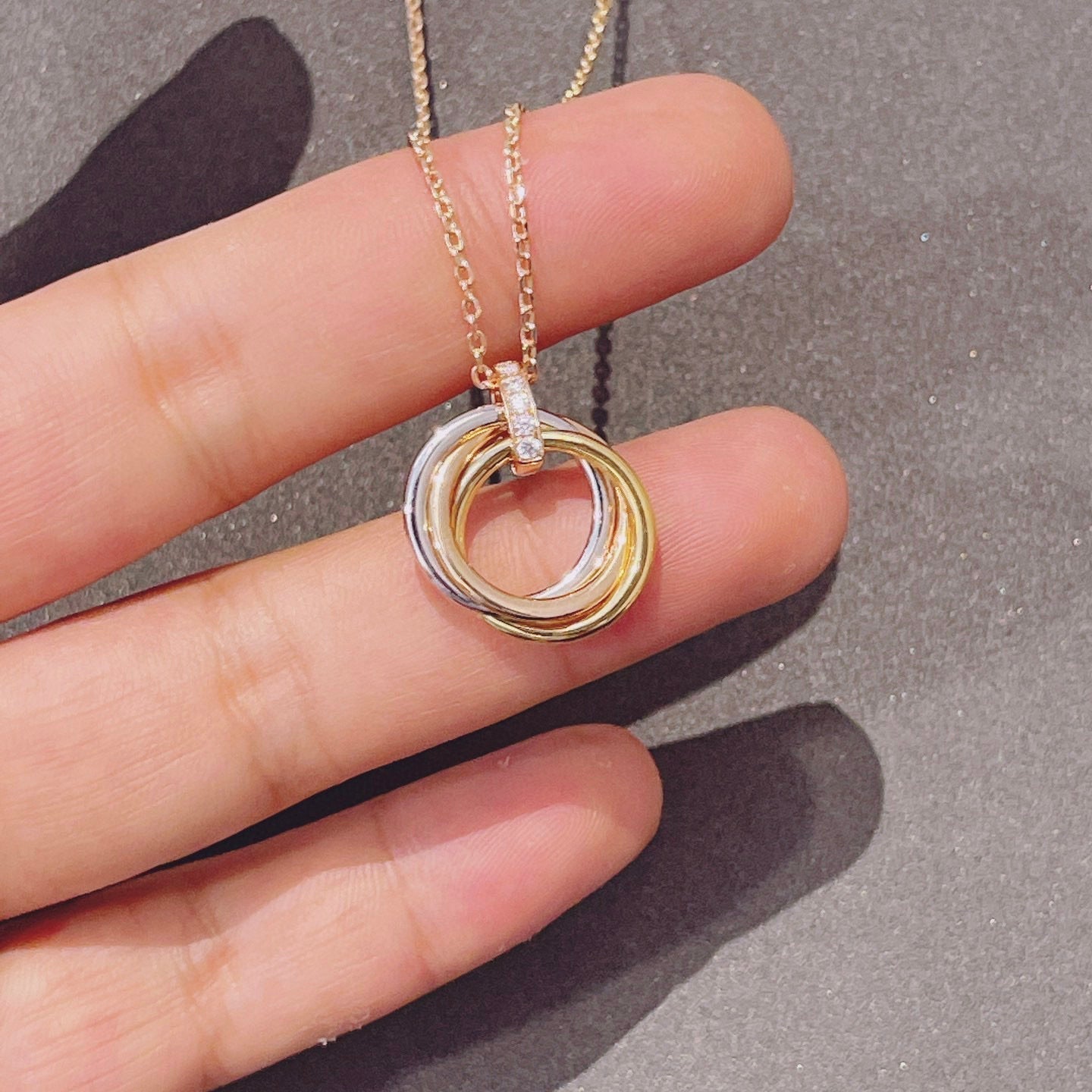 [Violet JW]TRINITY NECKLACE GOLD  DIAMONDS