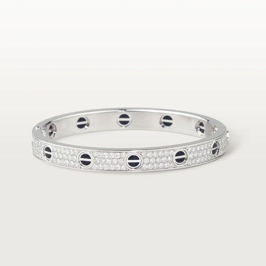 [Baslove] LIEBE ARMBAND 6,1 MM DIAMANT-PAVIERTE KERAMIK 