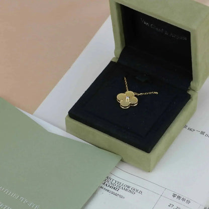 [Violet JW]CLOVER 15MM DIAMOND GOLD MOTHER OF PEARL NECKLACE