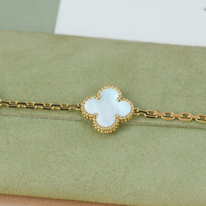 [Violet JW]CLOVER  5 MOTIF WHITE MOP BRACELET