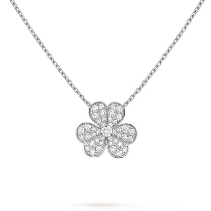 [Violet JW]CLOVER DIAMOND NECKLACE SILVER