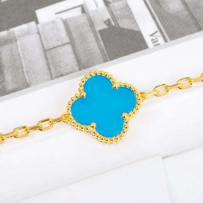 [Violet JW]CLOVER 5 MOTIFS TURQUOISE BRACELET