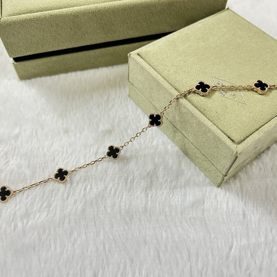 [Violet JW]CLOVER 6 MOTIF  ONYXS BRACELET