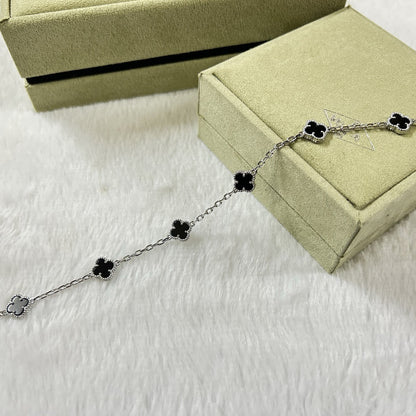 [Violet JW]CLOVER 6 MOTIF  ONYXS BRACELET