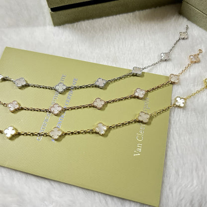 [Violet JW]CLOVER 6 MOTIF WHITE MOP BRACELET
