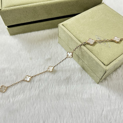[Violet JW]CLOVER 6 MOTIF WHITE MOP BRACELET