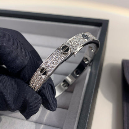 [Baslove] LIEBE ARMBAND 6,1 MM DIAMANT-PAVIERTE KERAMIK 