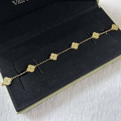 [Violet JW]CLOVER 6 MOTIF DIAMOND BRACELET