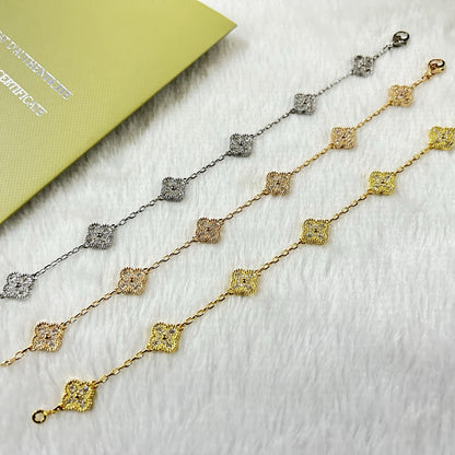 [Violet JW]CLOVER 6 MOTIF DIAMOND BRACELET