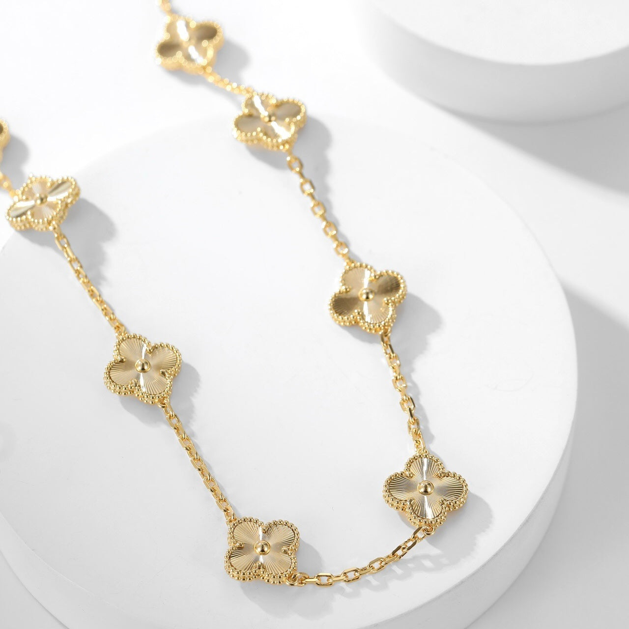 [Violet JW]CLOVER 10 MOTIFS LASER NECKLACE