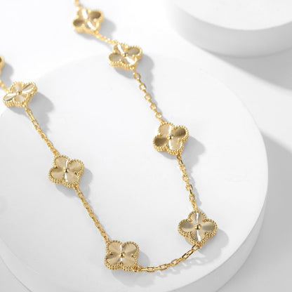 [Violet JW]CLOVER 10 MOTIFS LASER NECKLACE