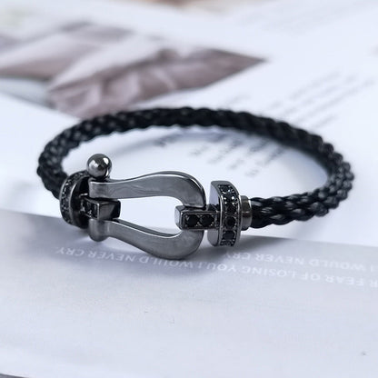 [Violet JW]FORCE LARGE SERIES HORSESHOE BLACK SAMURAI BRACELET