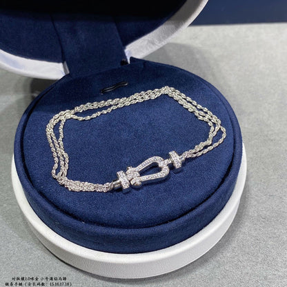 [Violet JW]FORCE SMALL HORSESHOE  DIAMOND CHAIN ROPE BRACELET