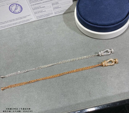 [Violet JW]FORCE SMALL HORSESHOE  DIAMOND CHAIN ROPE BRACELET