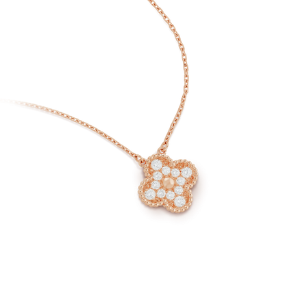 [Violet JW]CLOVER 15MM DIAMOND SINGLE FLOWER NECKLACE