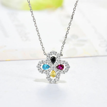 [Violet JW]LOOP NECKLACE FULL MOTIF DIAMOND 16MM MULTIPLE COLORS