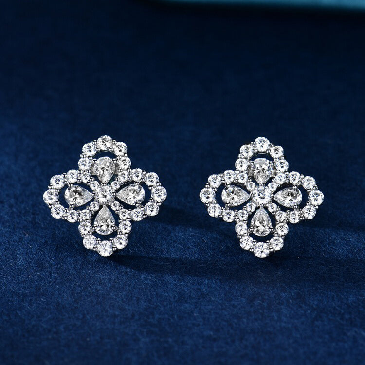 [Violet JW]LOOP EARRINGS FULL MOTIF DIAMOND 16MM SILVE