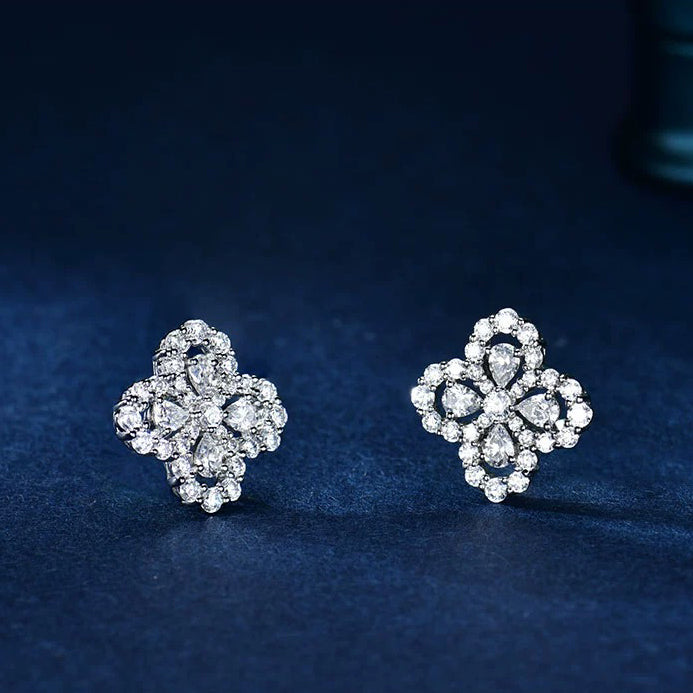 [Violet JW]LOOP EARRINGS FULL MOTIF DIAMOND 16MM SILVE