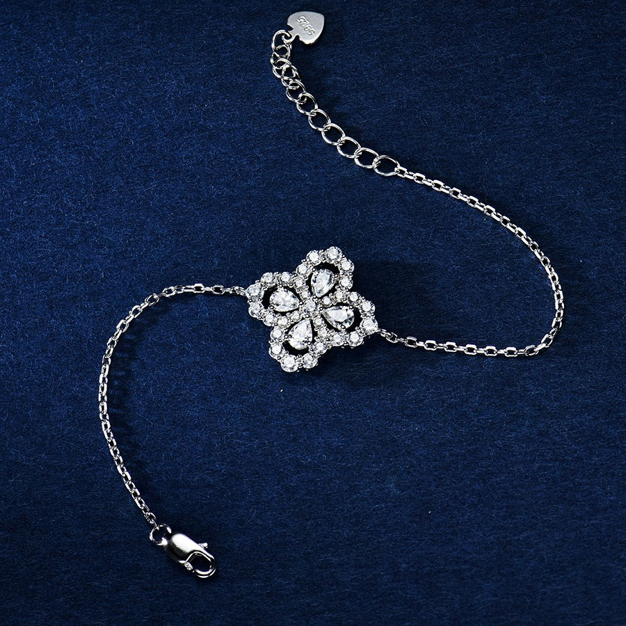 [Violet JW]LOOP BRACELET FULL MOTIF DIAMOND 16MM SILVE