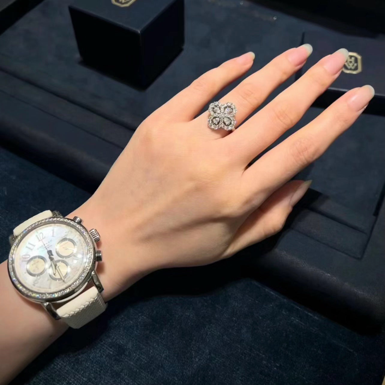 [Baslove]ループリング フルモチーフ ダイヤモンド 16mm シルバー