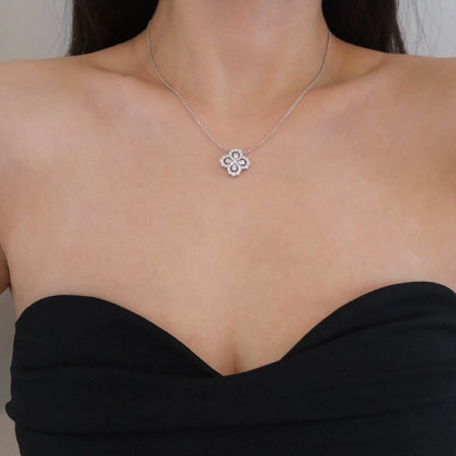 [Baslove]ループネックレス フルモチーフ ダイヤモンドコンビネーション