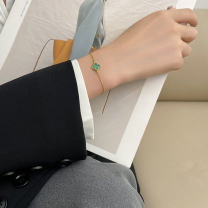 [Baslove]KLEEBLATT ARMBAND MALACHIT 1 MOTIV