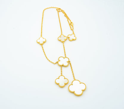 [Violet JW]CLOVER MOTHER OF PEARL NECKLACE 6 MOTIF