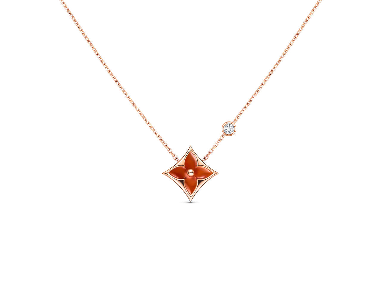 [Violet JW]STAR NECKLACE PINK GOLD 1 DIAMOND