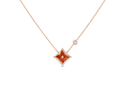 [Violet JW]STAR NECKLACE PINK GOLD 1 DIAMOND