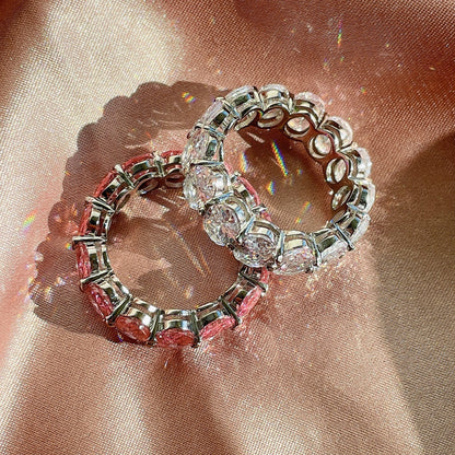 [Baslove]Zierlicher, länglicher Tennisring im Kissenschliff