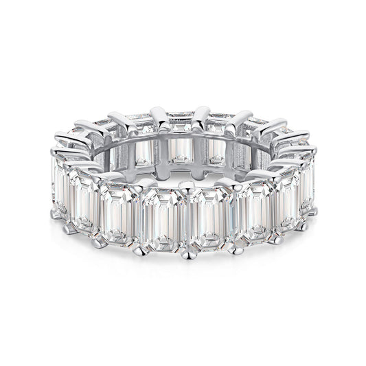 [Violet JW]0.75 Carat Elegant Emerald Cut Tennis Ring