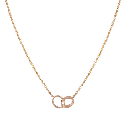 [Violet JW]LOVE NECKLACE DOUBLE RING PINK GOLD