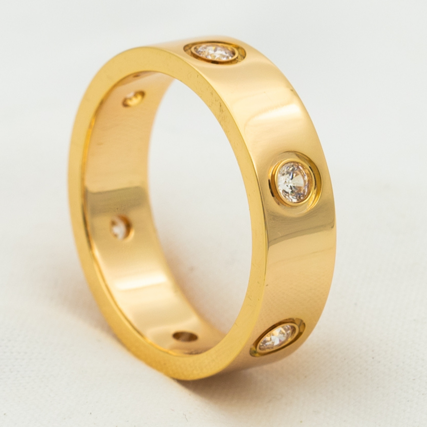 [Baslove] LIEBESRING 5,5 MM 6 DIAMANTEN ROSGOLD