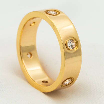 [Baslove] LIEBESRING 5,5 MM 6 DIAMANTEN ROSGOLD