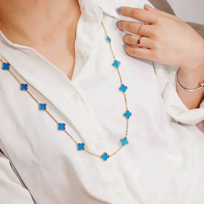 [Baslove]クローバー 20 モチーフ ターコイズ ゴールド