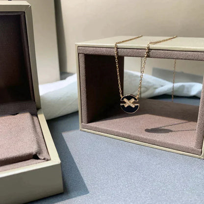 [Violet JW]JEUX DE ROSE GOLD DIAMOND NECKLACE