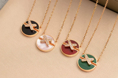 [Violet JW]JEUX DE ROSE GOLD DIAMOND NECKLACE