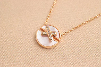 [Violet JW]JEUX DE ROSE GOLD DIAMOND NECKLACE
