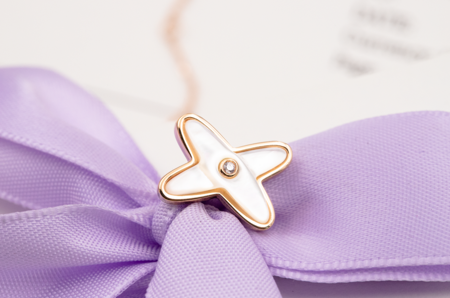 [Violet JW]JEUX DE WHITE MOP ROSE GOLD DIAMOND EARRINGS