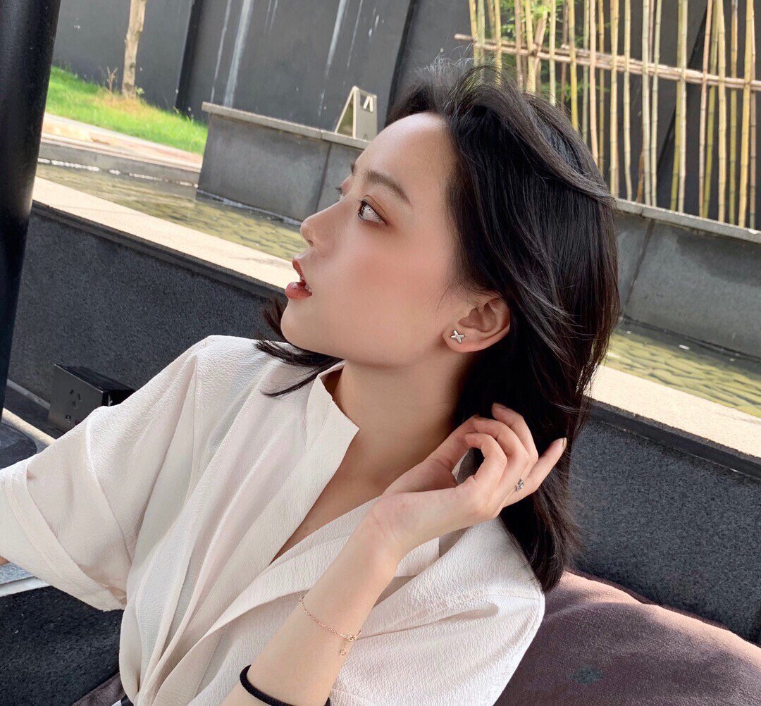 [Violet JW]JEUX DE WHITE MOP ROSE GOLD DIAMOND EARRINGS