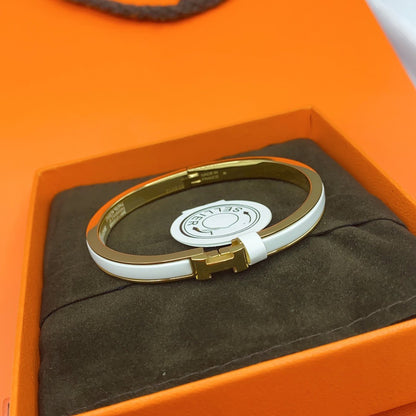 [Violet JW]CLASSIC HM CLIC WHITE 8MM ENAMEL BRACELET