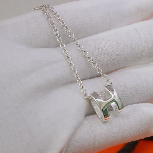 [Baslove]HMネックレス Hレターオーバルシリーズ