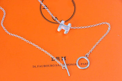 [Baslove]HMネックレス Hレターオーバルシリーズ