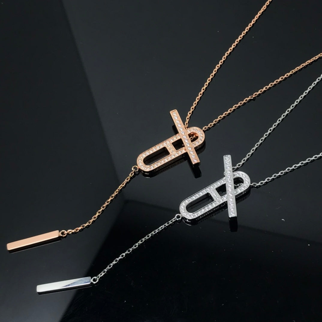 [Violet JW]HM NECKLACE PLATINUM ROSE GOLD DIAMOND