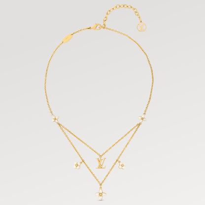 [Violet JW]FLOWERGRAM GOLD MOP DOUBLE ROW NECKLACE