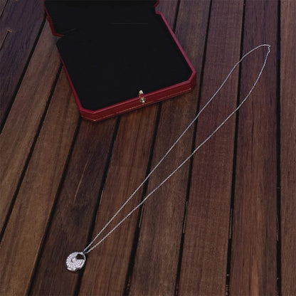 [Baslove]アミュレット シルバー フルダイヤモンドネックレス