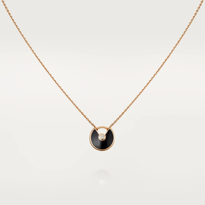 [Violet JW]AMULETTE ROSE GOLD ONYX NECKLACE